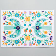 A4 Bright Folk Birds Print
