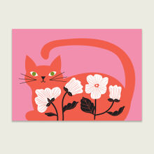 A4 Red Cat Digital Art Print