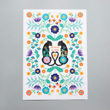 A4 Two Folk Cats