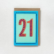 Blue Age 21 Milestone Birthday Card