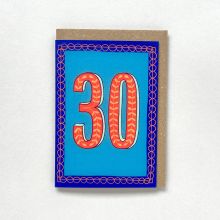 Blue & Red Age 30 Milestone Birthday Card