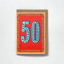 Red Age 50 Milestone Birthday Card