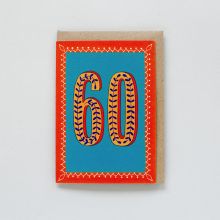 Orange & Blue 60 Milestone Card