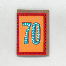 Red & Orange Age 70 Milestone Birthday Card