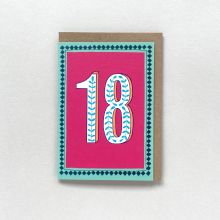 Pink & Mint Green 18 Milestone Birthday Card