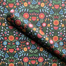 Folk flowers gift wrap