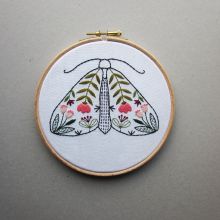 Moth design embroidery craft kit