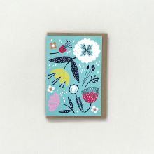 Aqua floral card