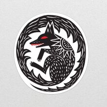 Folklore Black Dog Die Cut Sticker