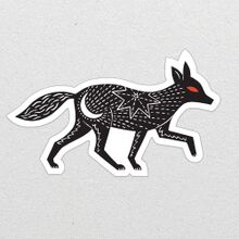 Folklore Black Fox Die Cut Sticker
